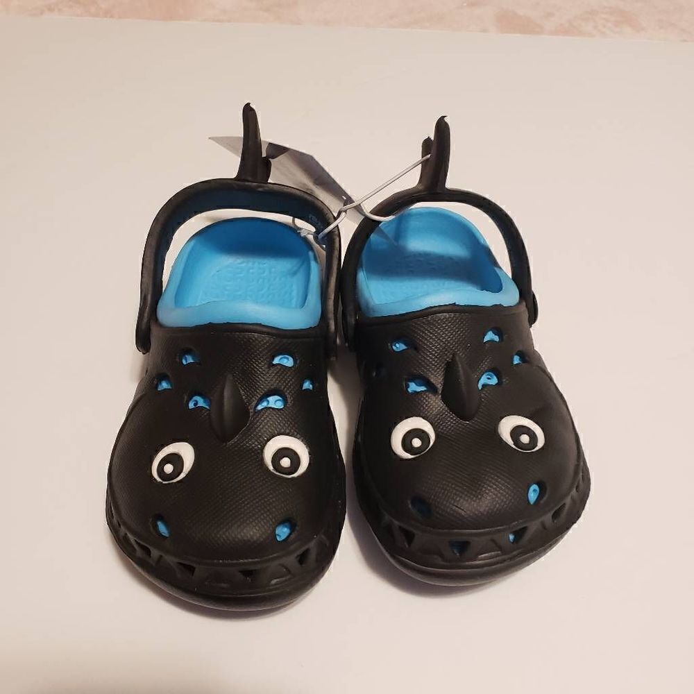 3 For $15 Toddler Boy's Black Shark Clogs